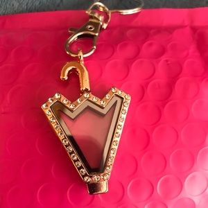 Rose Gold New Origami Owl like umbrella locket keychain